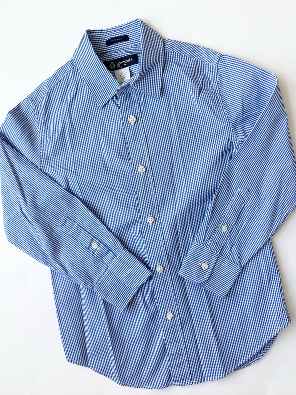Crewcuts Boys Blue Gingham Thompson Button-Down Shirt